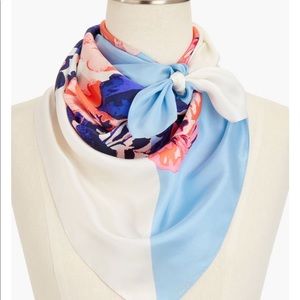 Talbots painted floral silk scarf